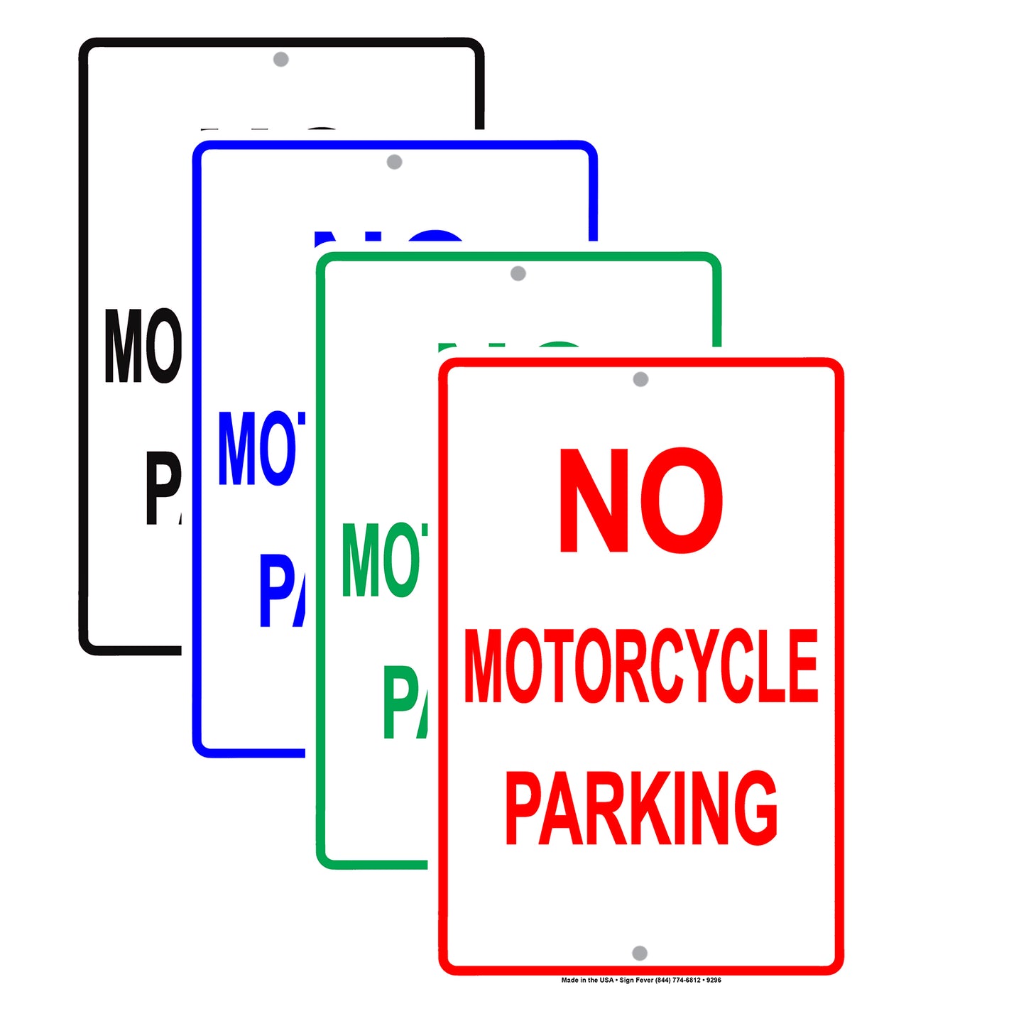 No Motorcycle Parking Restriction Aluminum Metal Sign Plate