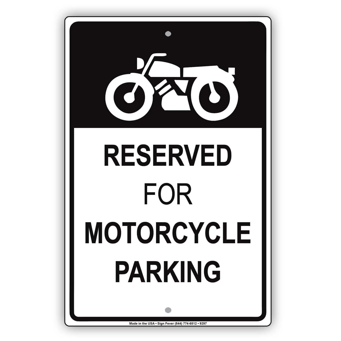 Reserved For Motorcycle Parking Aluminum Metal Sign Plate