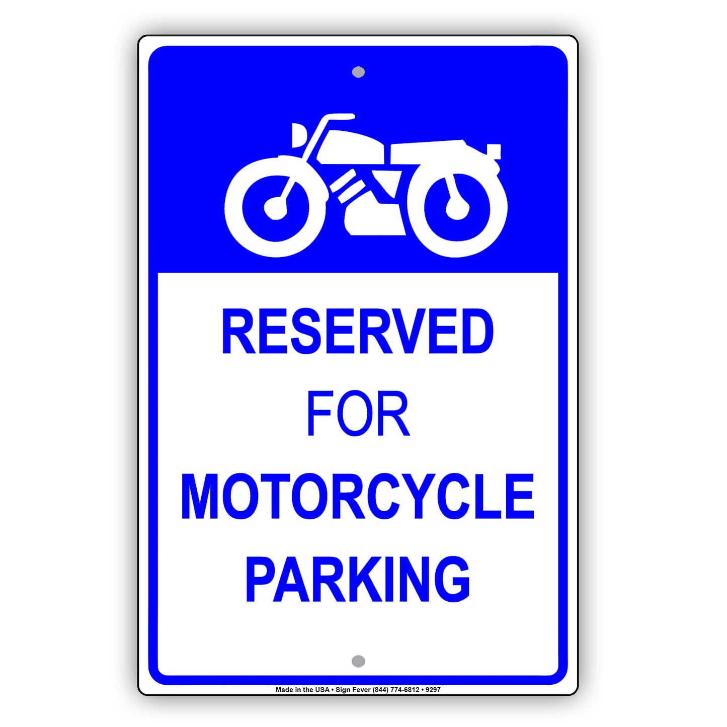 Reserved For Motorcycle Parking Aluminum Metal Sign Plate