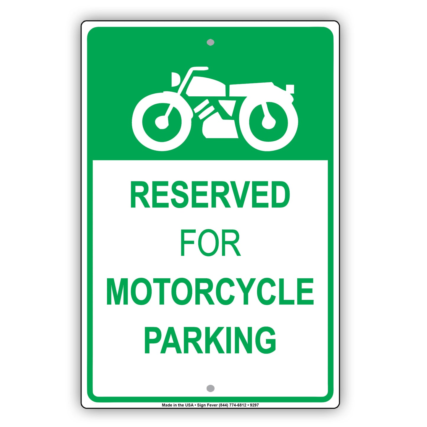 Reserved For Motorcycle Parking Aluminum Metal Sign Plate
