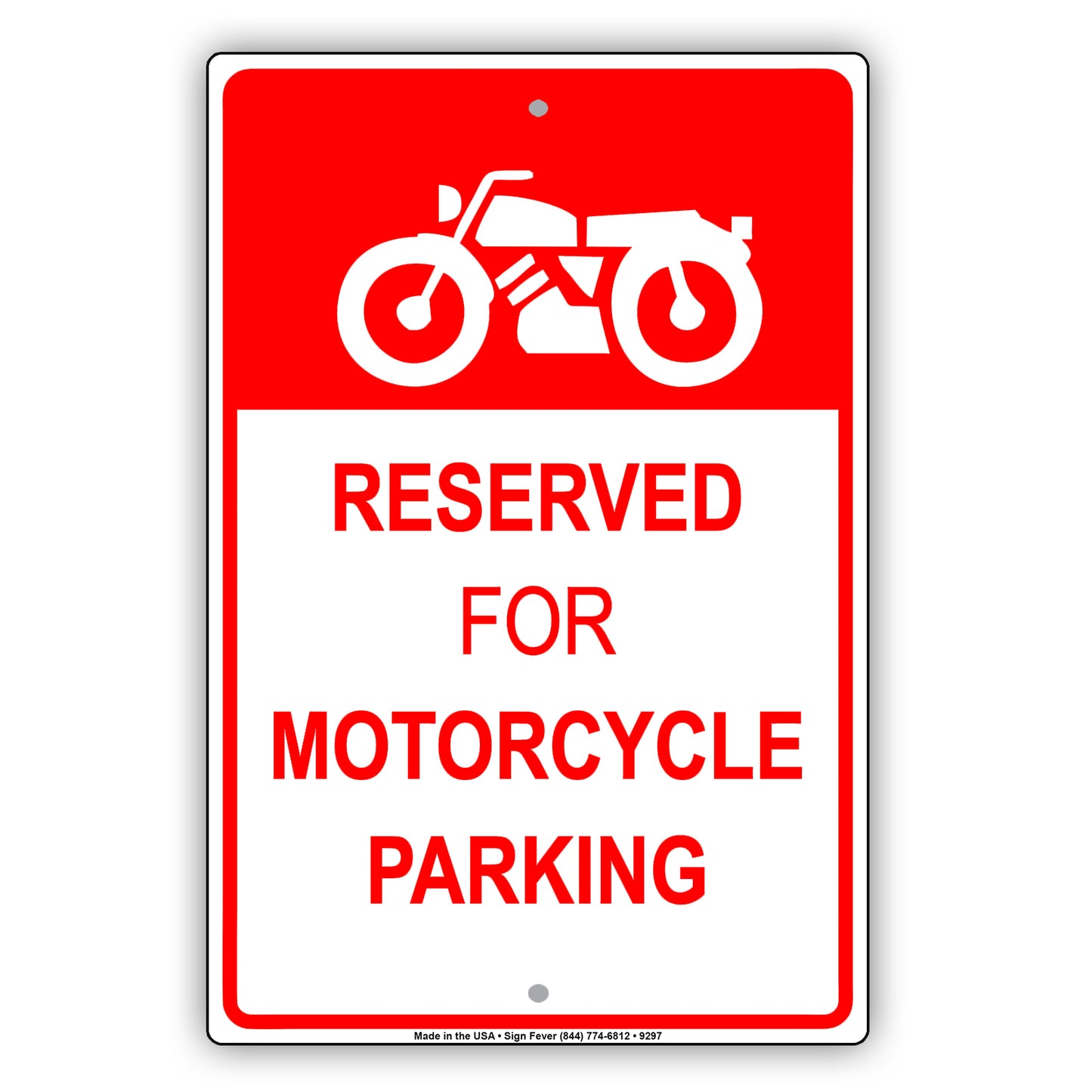 Reserved For Motorcycle Parking Aluminum Metal Sign Plate