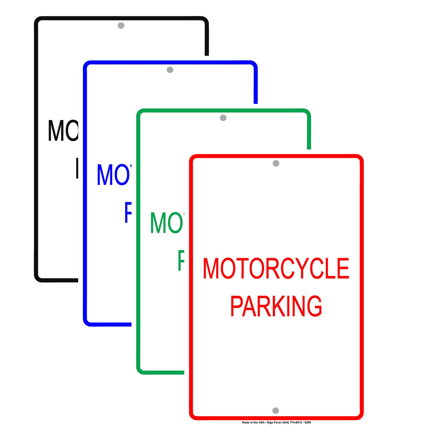 Motorcycle Parking All Others Will Be Towed Aluminum Metal Sign Plate