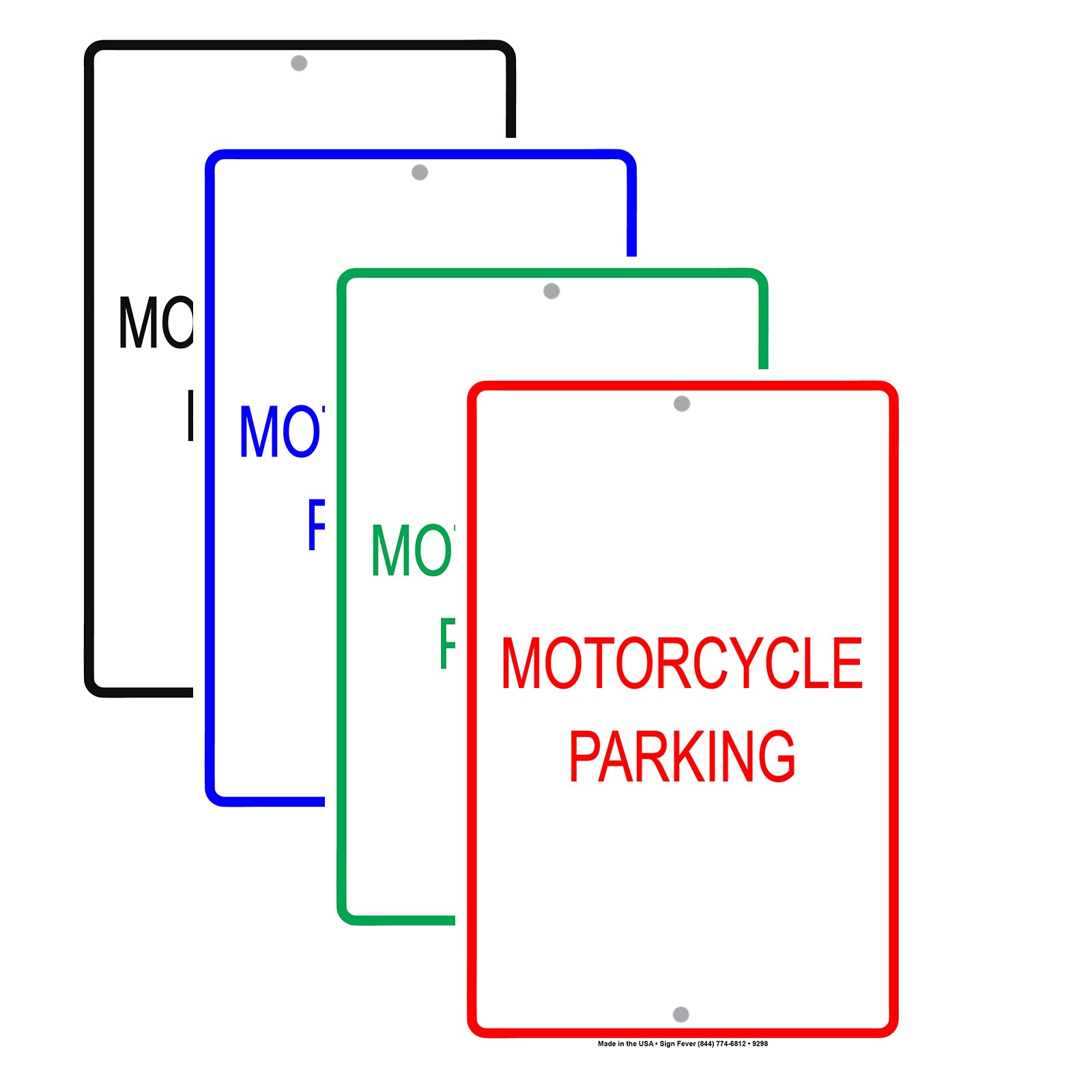 Motorcycle Parking All Others Will Be Towed Aluminum Metal Sign Plate
