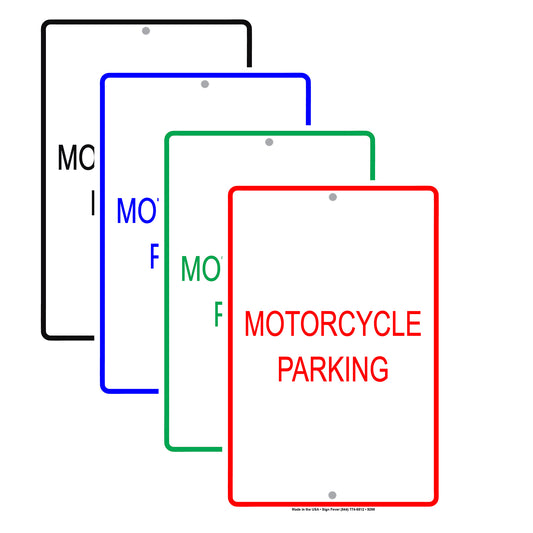 Motorcycle Parking All Others Will Be Towed Aluminum Metal Sign Plate