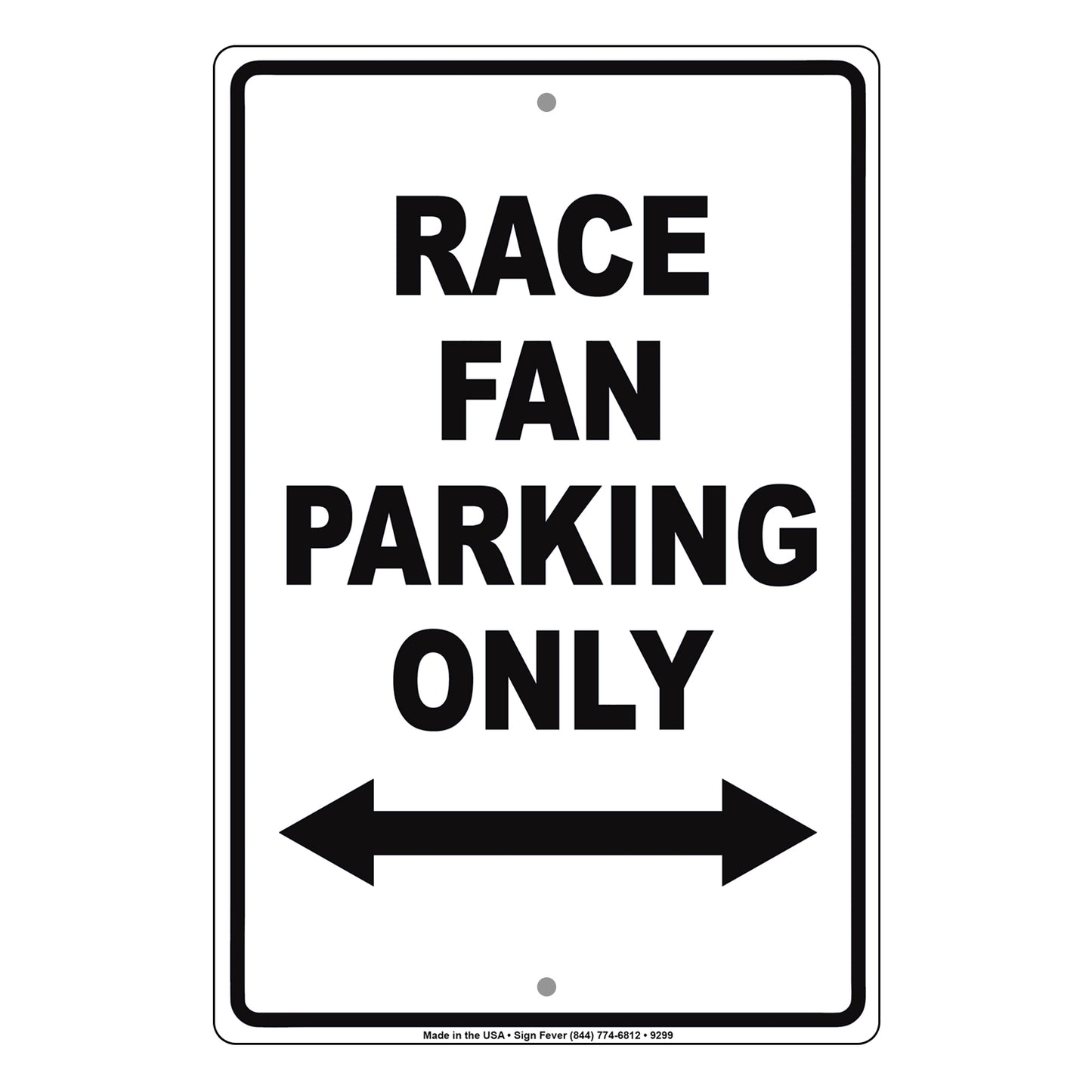 Race Fan Parking Only Novelty Gift Aluminum Metal Sign Plate