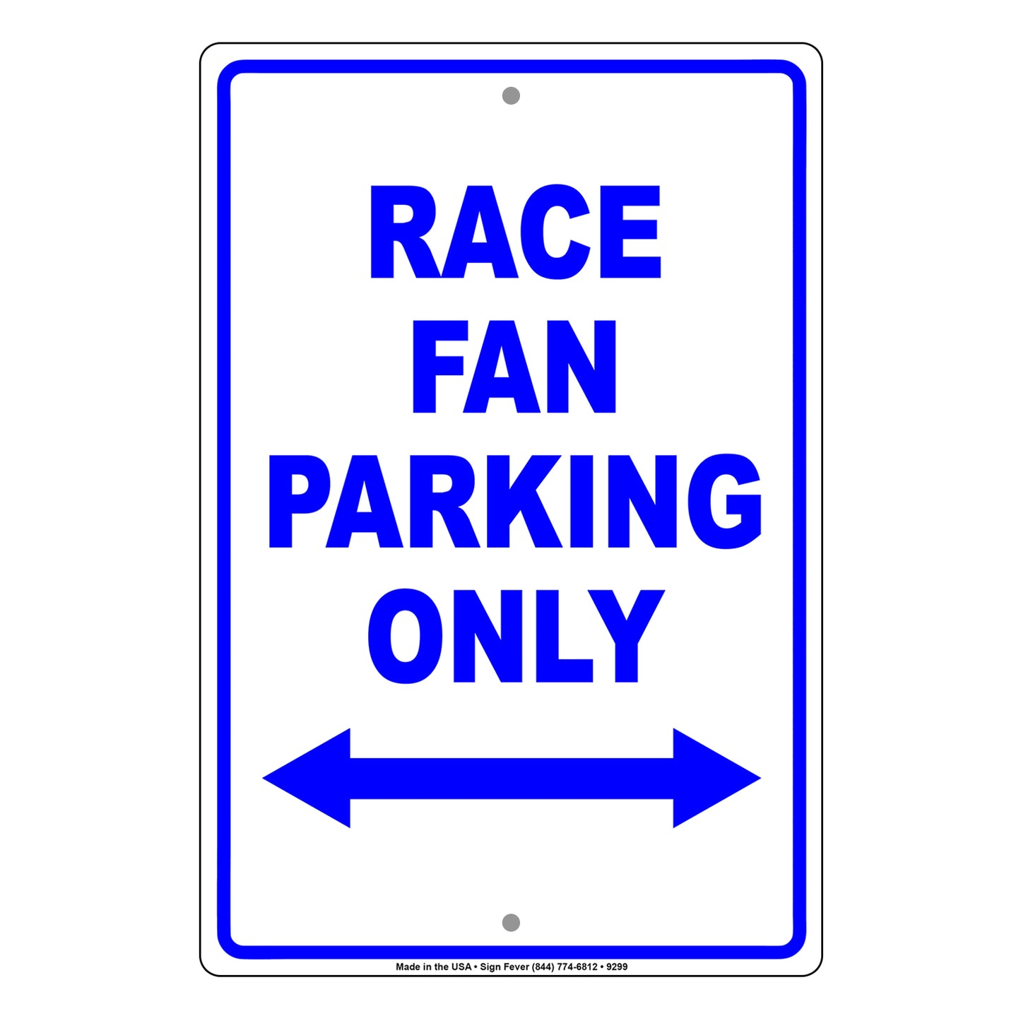 Race Fan Parking Only Novelty Gift Aluminum Metal Sign Plate