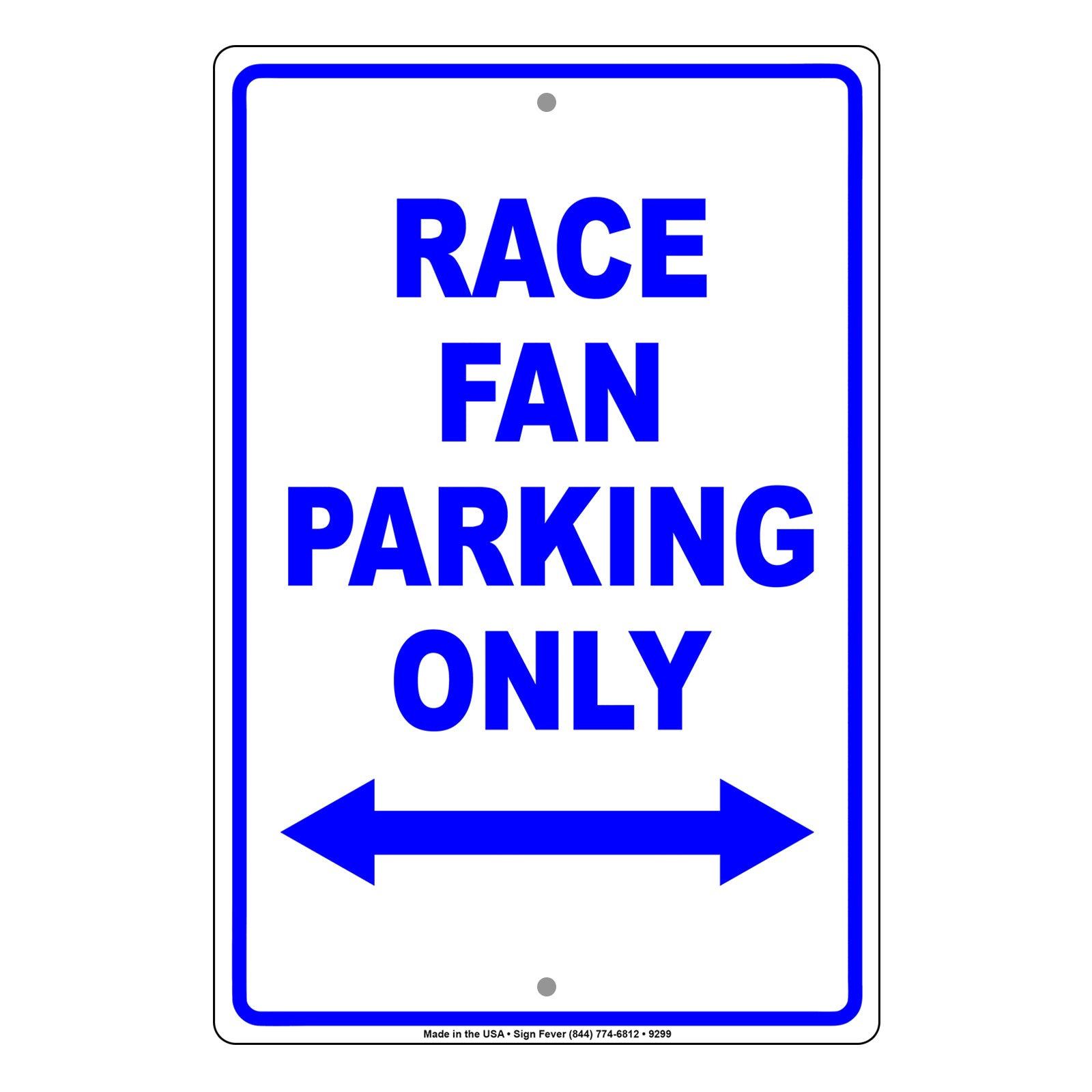 Race Fan Parking Only Novelty Gift Aluminum Metal Sign Plate