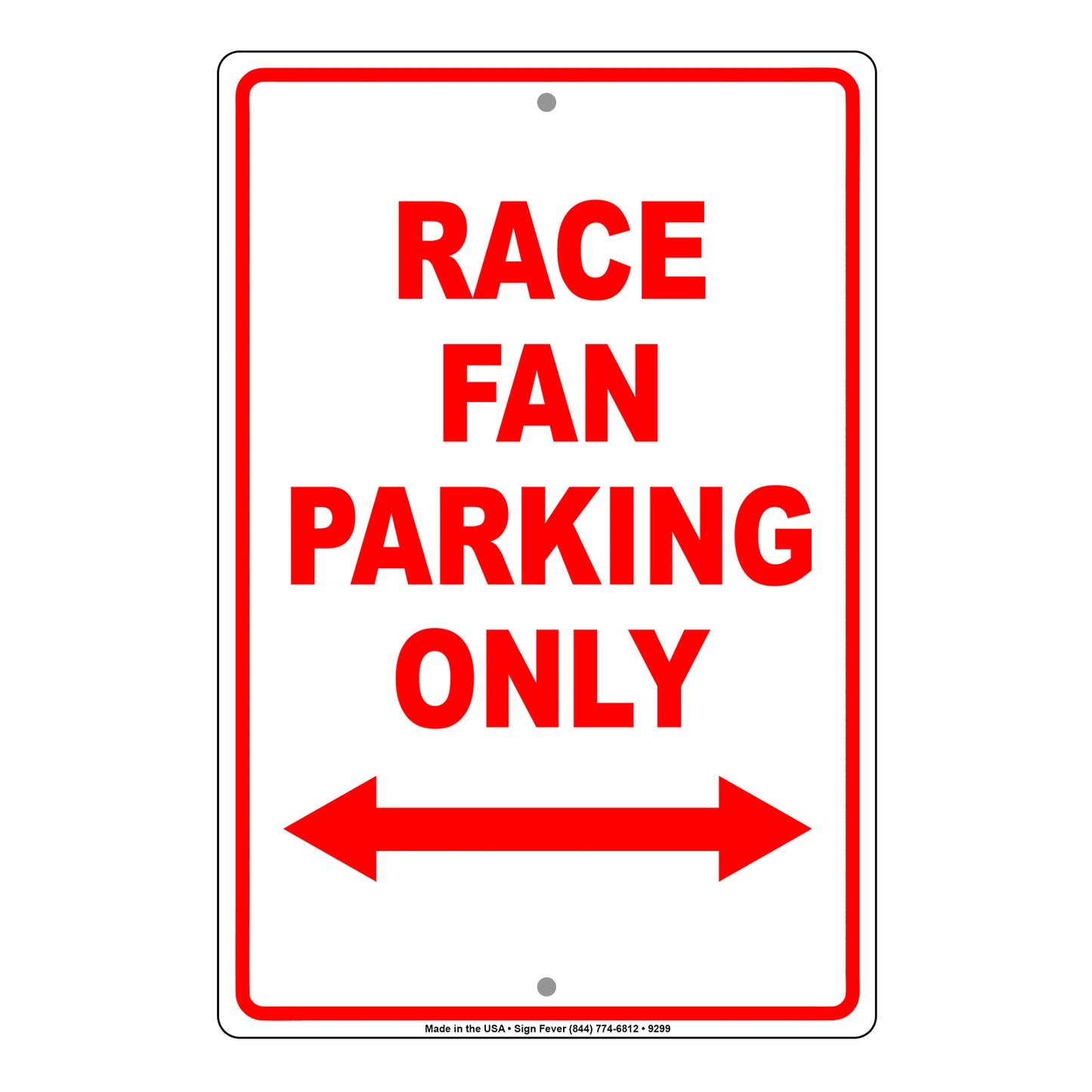Race Fan Parking Only Novelty Gift Aluminum Metal Sign Plate