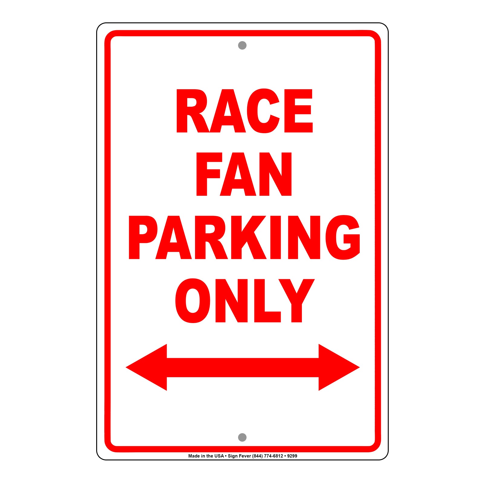 Race Fan Parking Only Novelty Gift Aluminum Metal Sign Plate