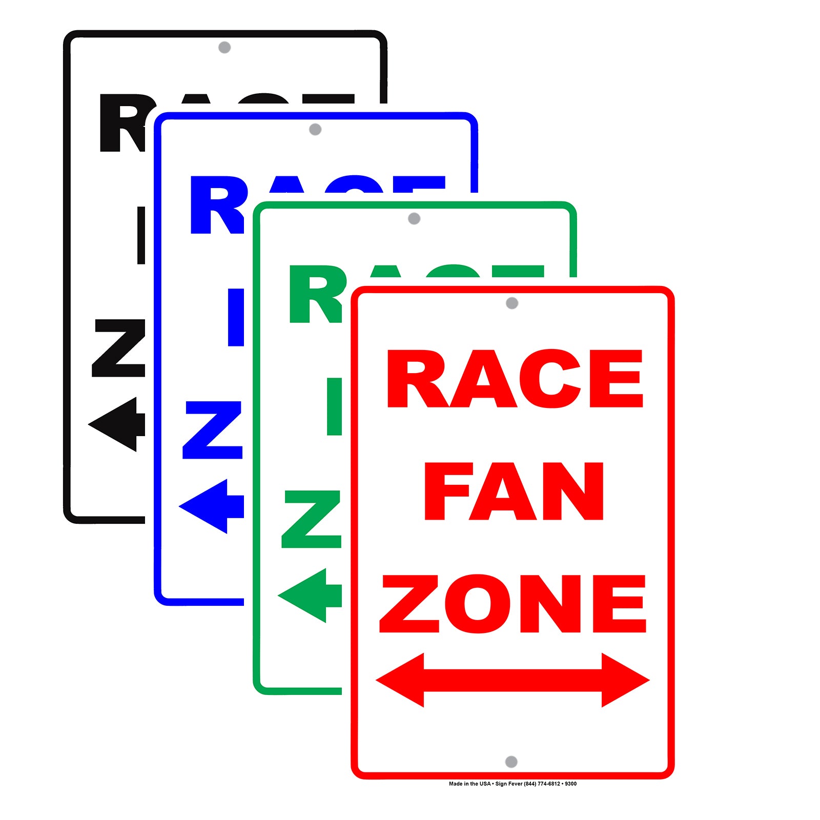 Race Fan Zone Fast Cars Aluminum Metal Sign Plate