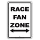 Race Fan Zone Fast Cars Aluminum Metal Sign Plate