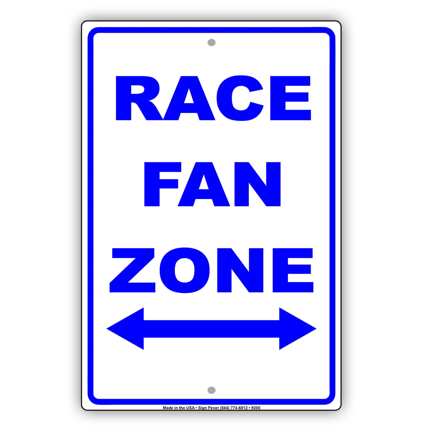Race Fan Zone Fast Cars Aluminum Metal Sign Plate
