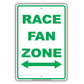 Race Fan Zone Fast Cars Aluminum Metal Sign Plate