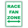 Race Fan Zone Fast Cars Aluminum Metal Sign Plate
