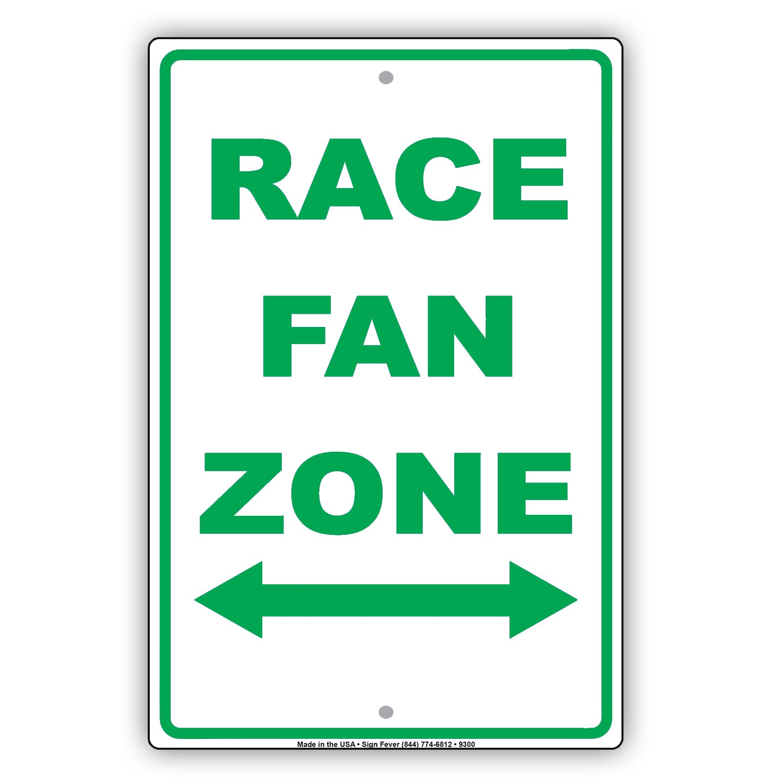 Race Fan Zone Fast Cars Aluminum Metal Sign Plate