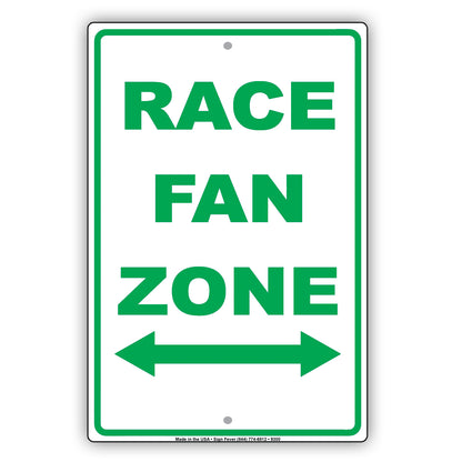 Race Fan Zone Fast Cars Aluminum Metal Sign Plate
