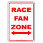 Race Fan Zone Fast Cars Aluminum Metal Sign Plate