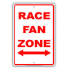 Race Fan Zone Fast Cars Aluminum Metal Sign Plate