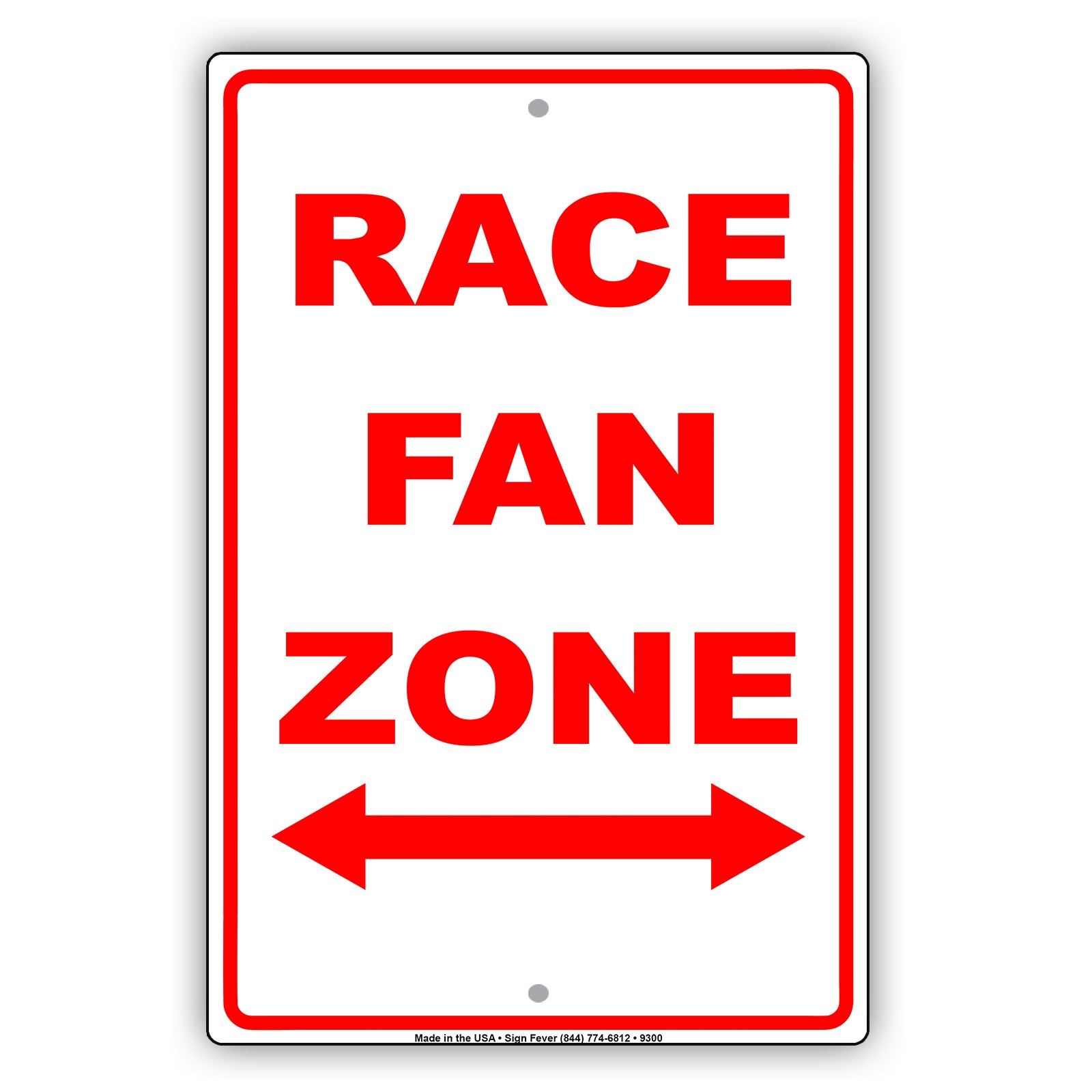 Race Fan Zone Fast Cars Aluminum Metal Sign Plate