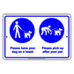 Please Have Your Dog On A Leash Pick Up After Your Pet Caution Warning Notice Aluminum Sing