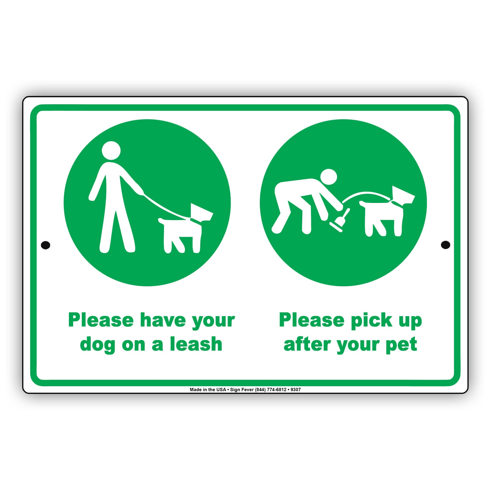 Please Have Your Dog On A Leash Pick Up After Your Pet Caution Warning Notice Aluminum Sing