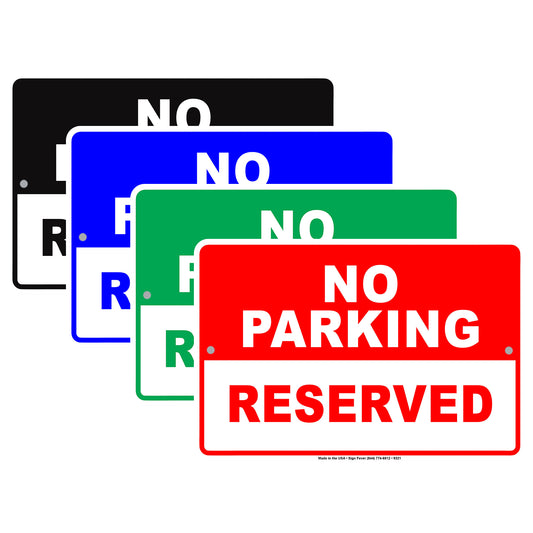 No Parking Reserved Registered Booked Park Spot Parking Space Car Garage Vehicles Aluminum Sign