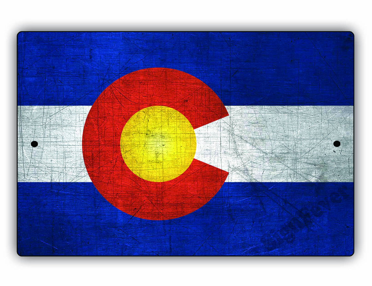 Colorado State Flag Novelty Vintage Rustic Grunge Wall Decor Gift Aluminum Metal Sign Plate