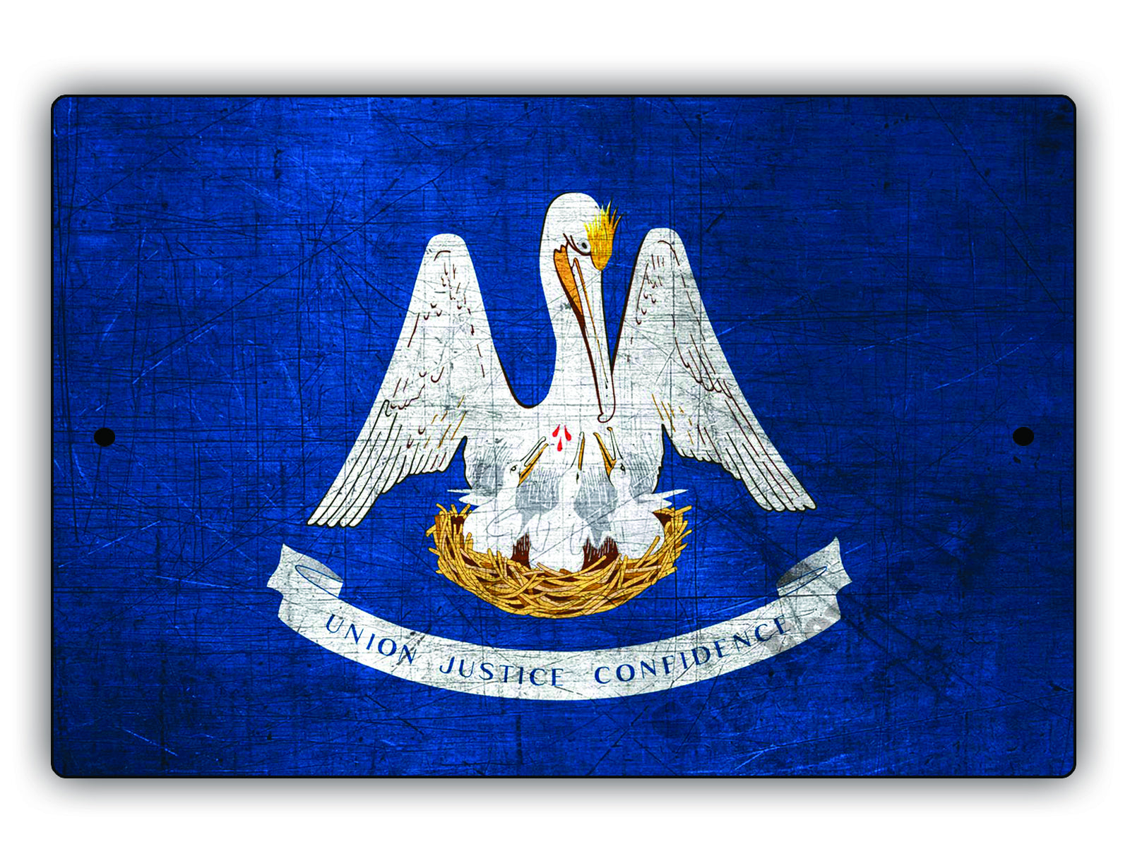 Louisiana State Flag Novelty Vintage Rustic Grunge Wall Decor Gift Aluminum Metal Sign Plate