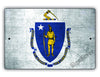 Massachusetts State Flag Novelty Vintage Rustic Grunge Wall Decor Gift Aluminum Metal Sign Plate