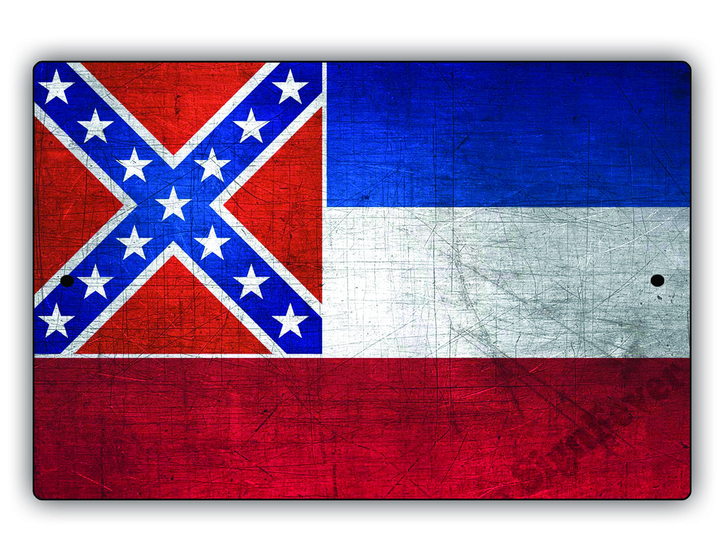 Mississippi State Flag Novelty Vintage Rustic Grunge Wall Decor Gift Aluminum Metal Sign Plate