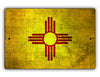 New Mexico State Flag Novelty Vintage Rustic Grunge Wall Decor Gift Aluminum Metal Sign Plate
