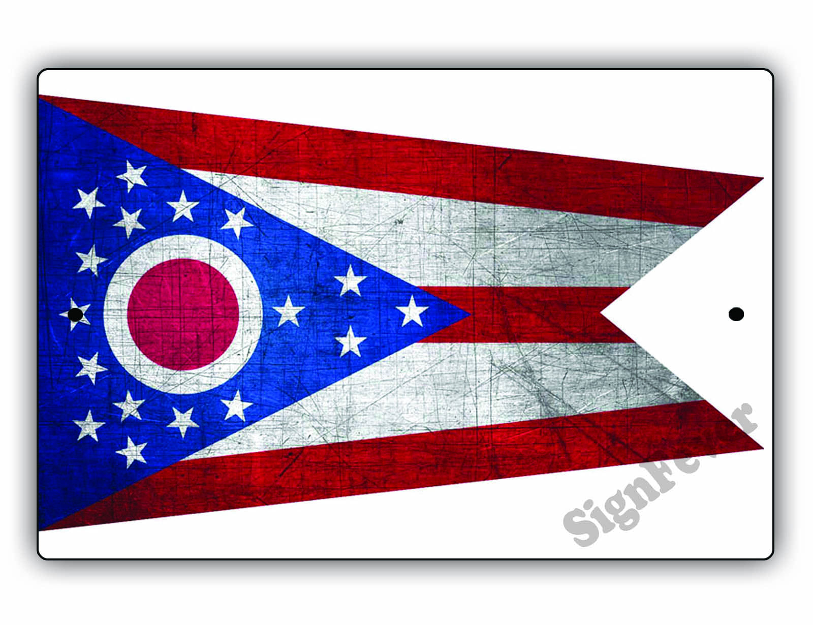 Ohio State Flag Novelty Vintage Rustic Grunge Wall Decor Gift Aluminum Metal Sign Plate