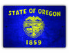 Oregon State Flag Novelty Vintage Rustic Grunge Wall Decor Gift Aluminum Metal Sign Plate