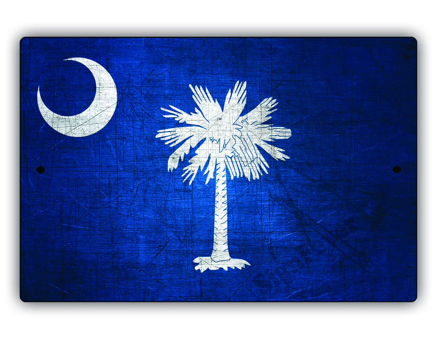 South Carolina State Flag Novelty Vintage Rustic Grunge Wall Decor Gift Aluminum Metal Sign Plate