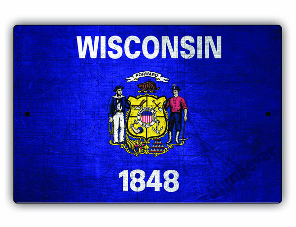 Wisconsin State Flag Sign - Sign Fever