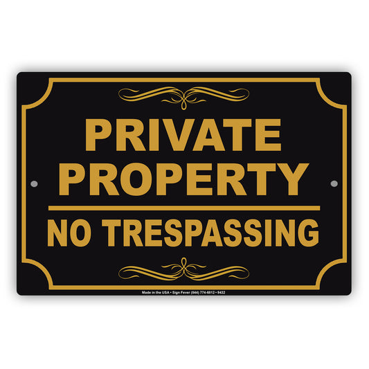 No Parking Trespassing Private Property Restriction No Entry Strictly Prohibited Aluminum Metal Sign Plate