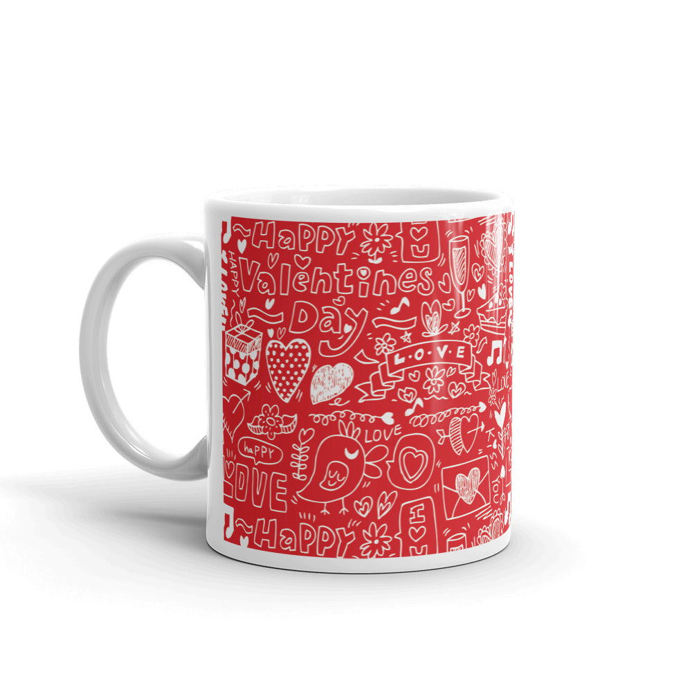 Decorative Happy Valentine Day Coffee Tea Cup Ceramic Mug Best Gift For Lovers