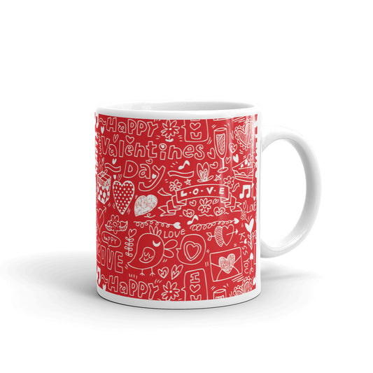 Decorative Happy Valentine Day Coffee Tea Cup Ceramic Mug Best Gift For Lovers